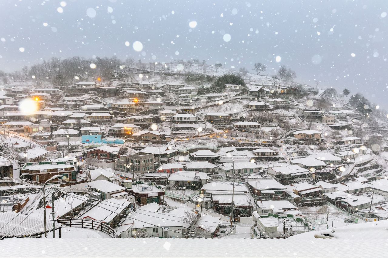 삼척 나릿골마을 설경