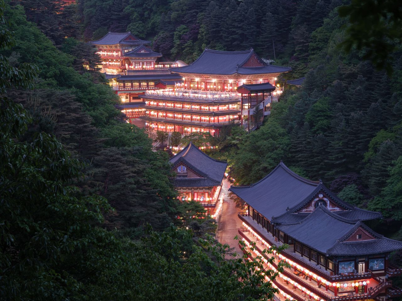 구인사의 야경