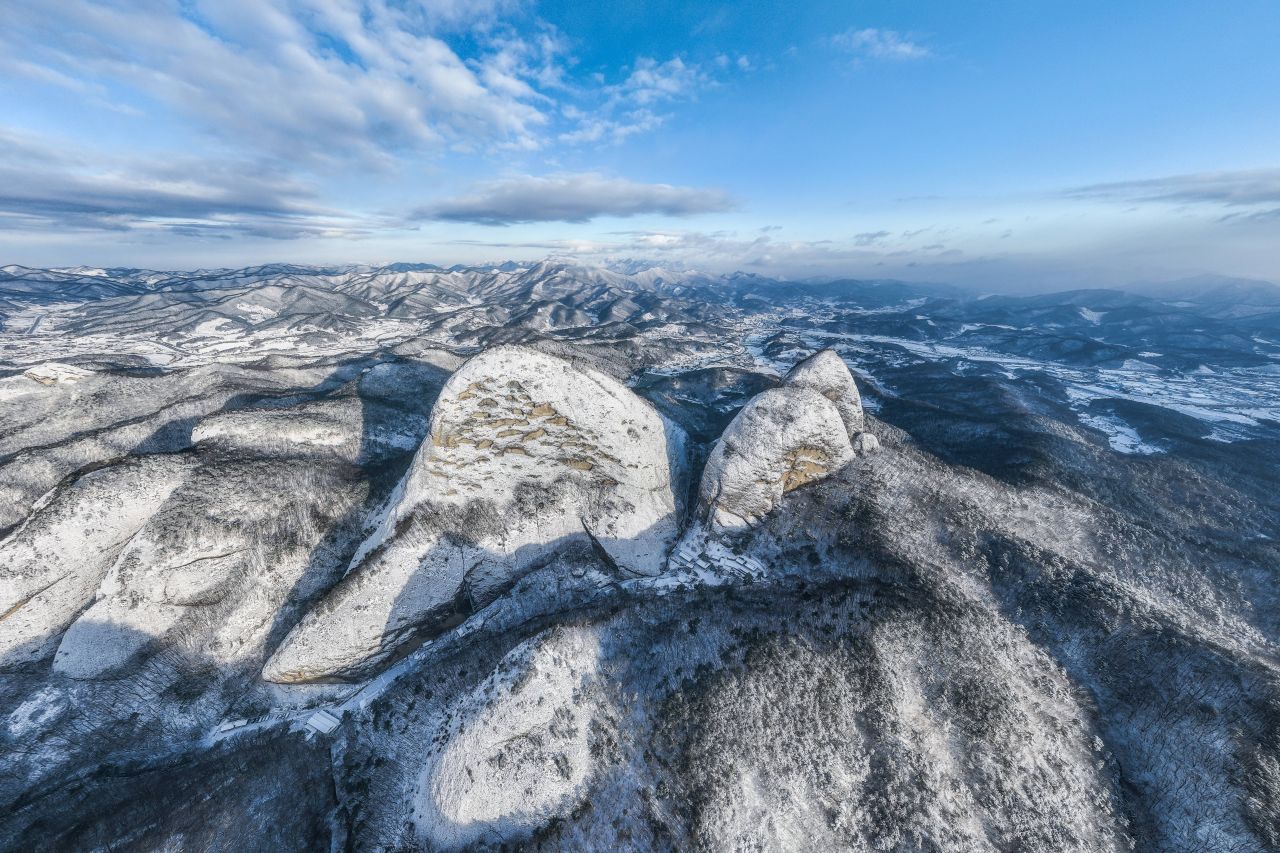 마이산의 겨울